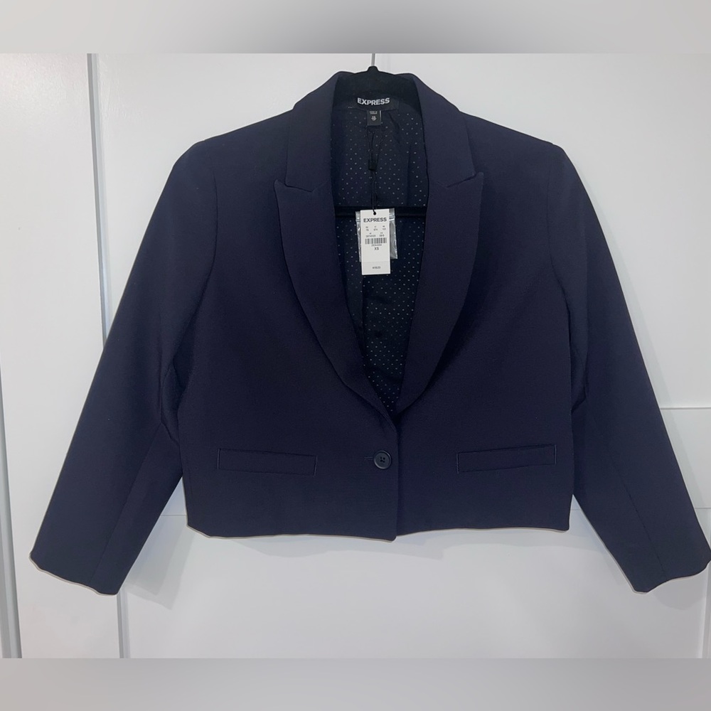 Navy Express Cropped Blazer - size xs (New with tags)